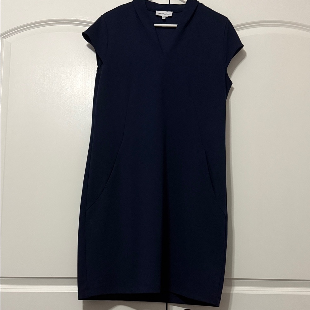 Gibson Latimer Navy Blue Pocket Dress